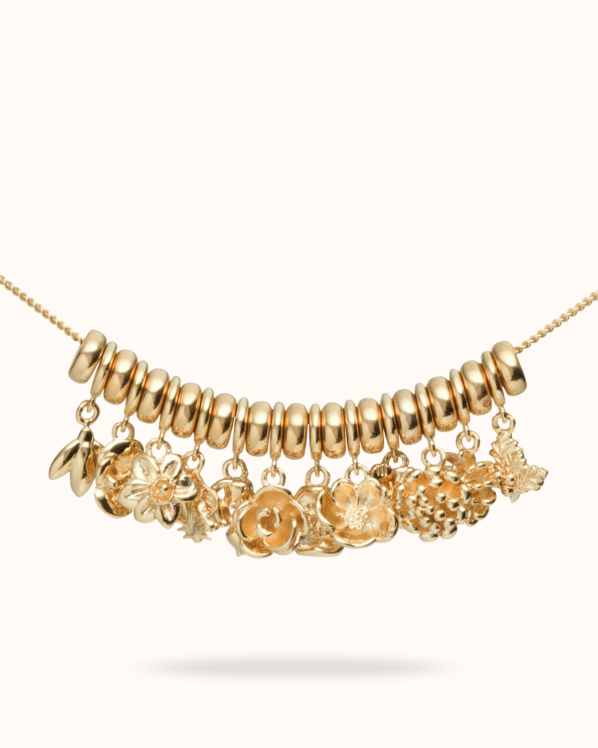 Collier Sliding Perles Fleur de Naissance - Plaque or 18 carats