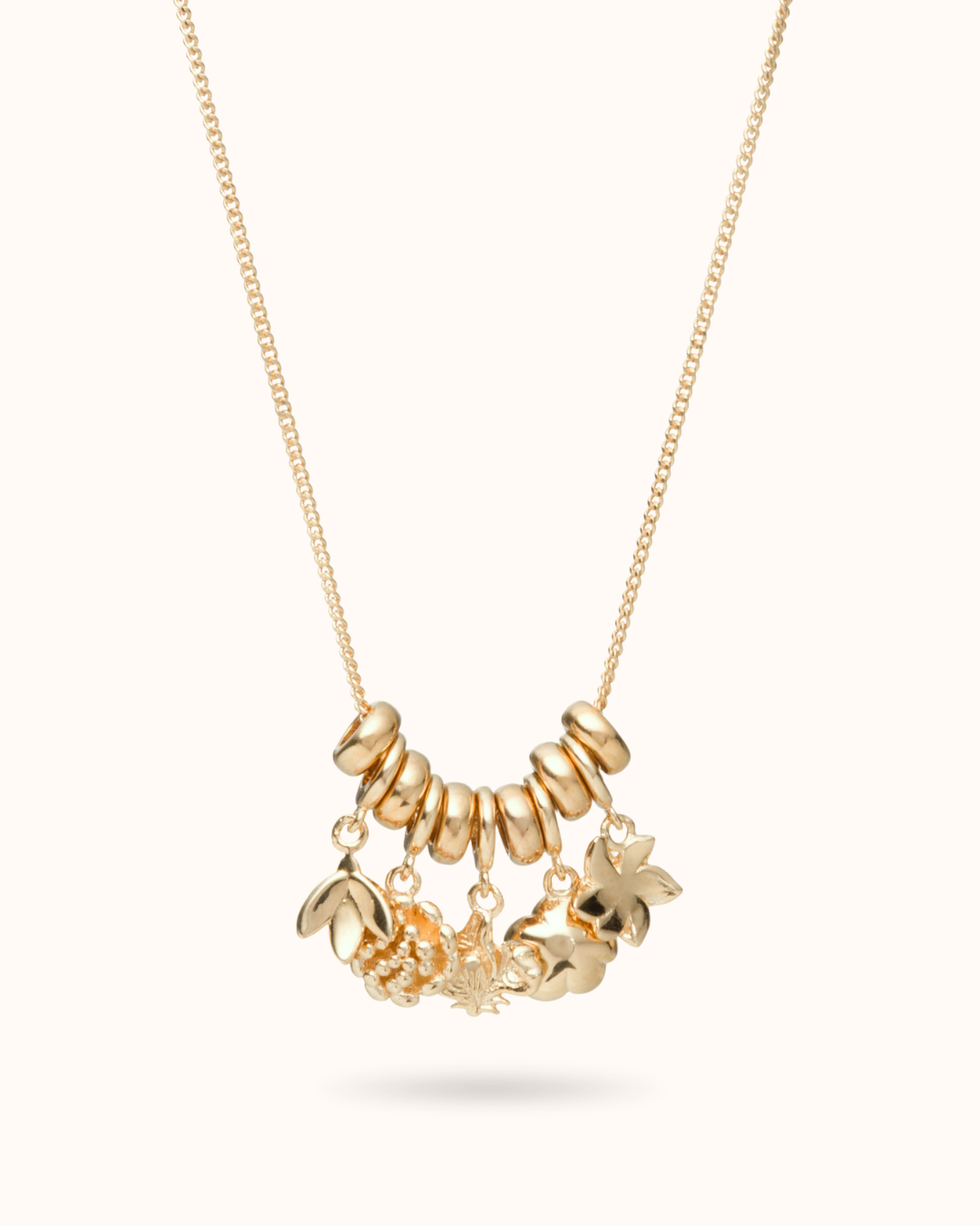 Collier Sliding Perles Fleur de Naissance - Plaque or 18 carats