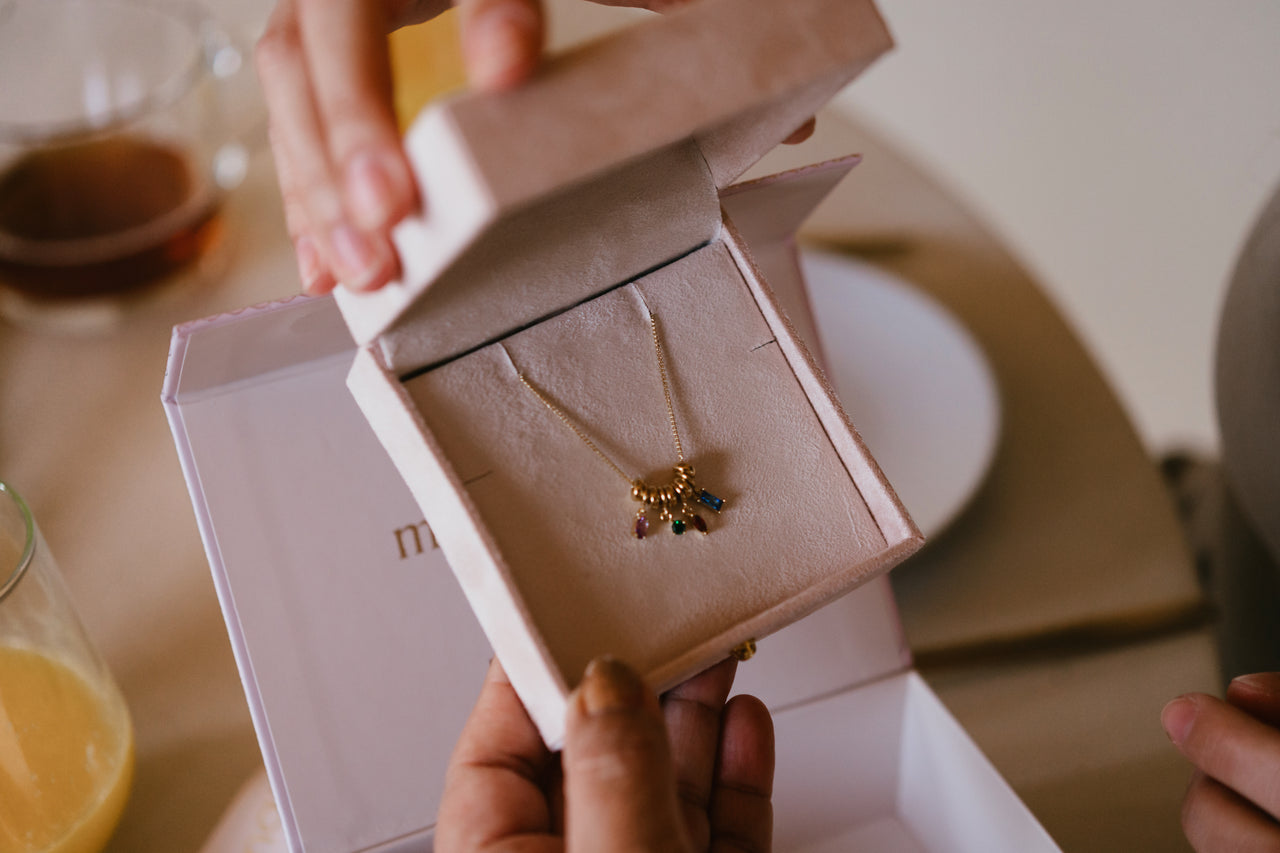 Sliding Geboortesteen Charm Ketting - Verguld - Geboortesteen Ketting