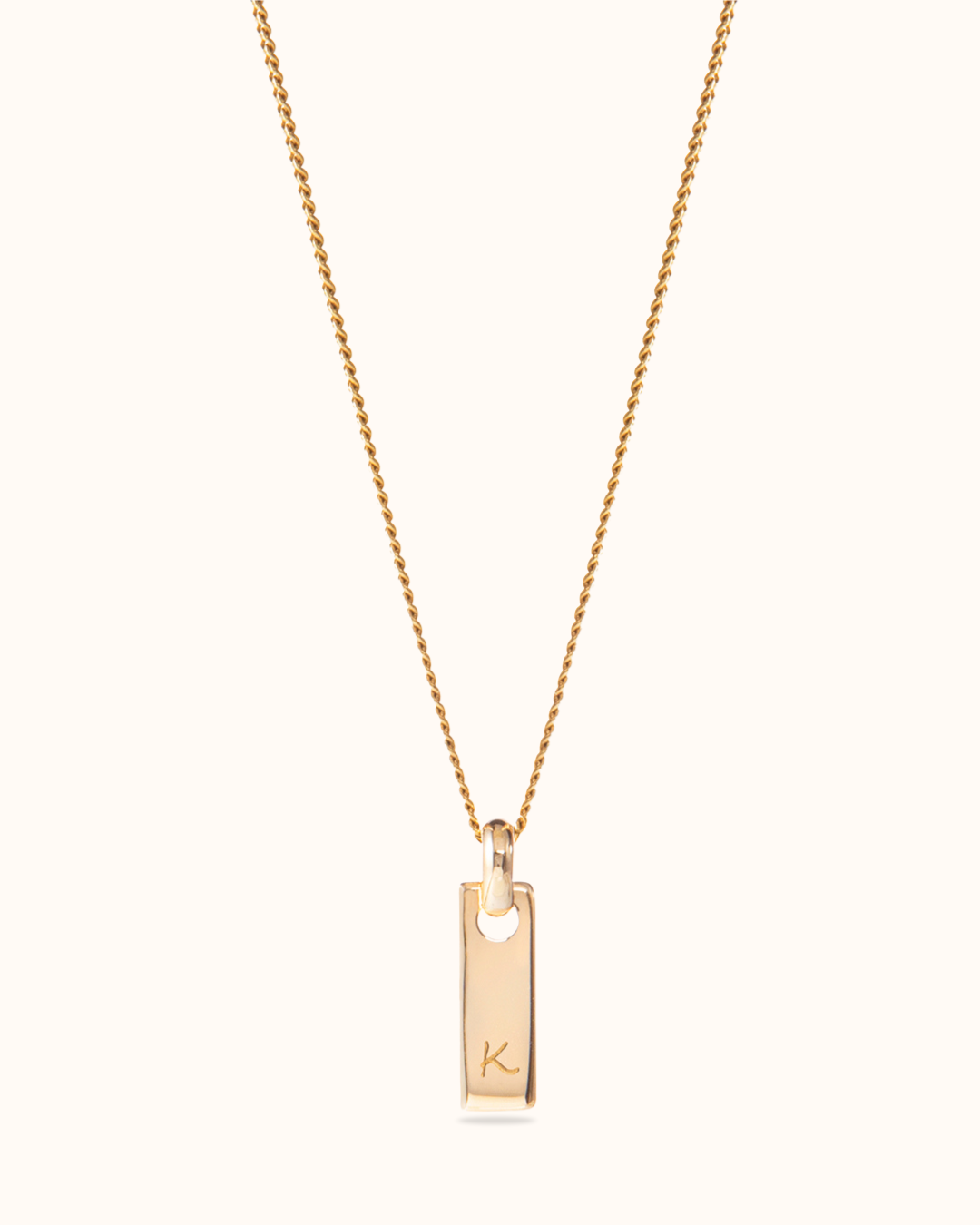 Tiny Tag Ketting - 18k Verguld