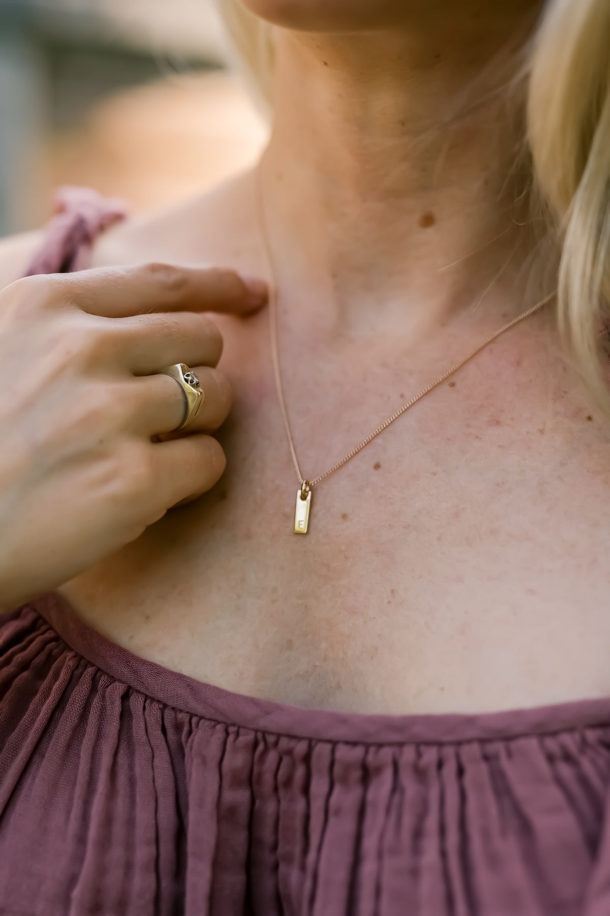 Tiny Tag Ketting - 18k Verguld