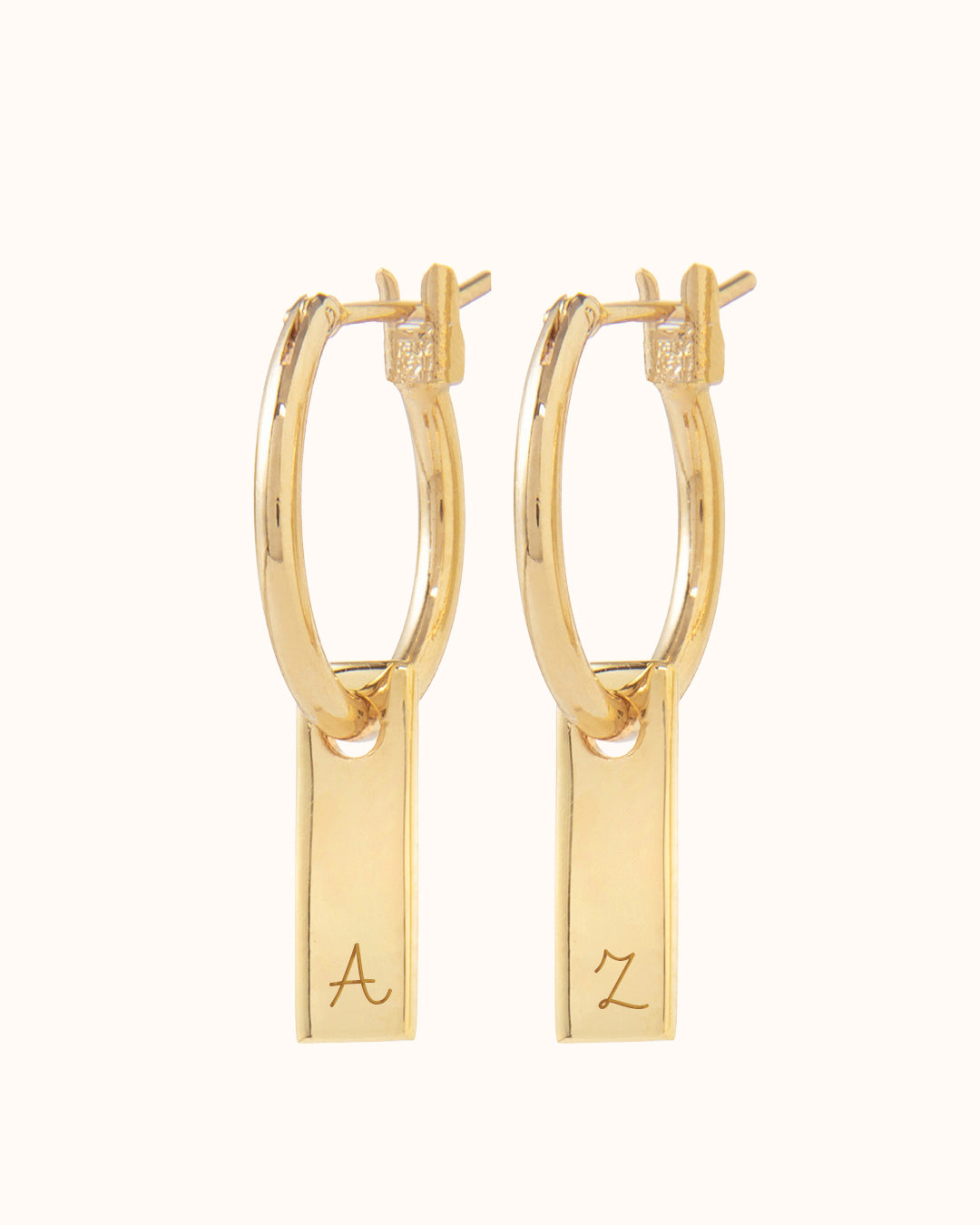 Boucles d'oreilles Petit Tag - Plaque or 18 carats