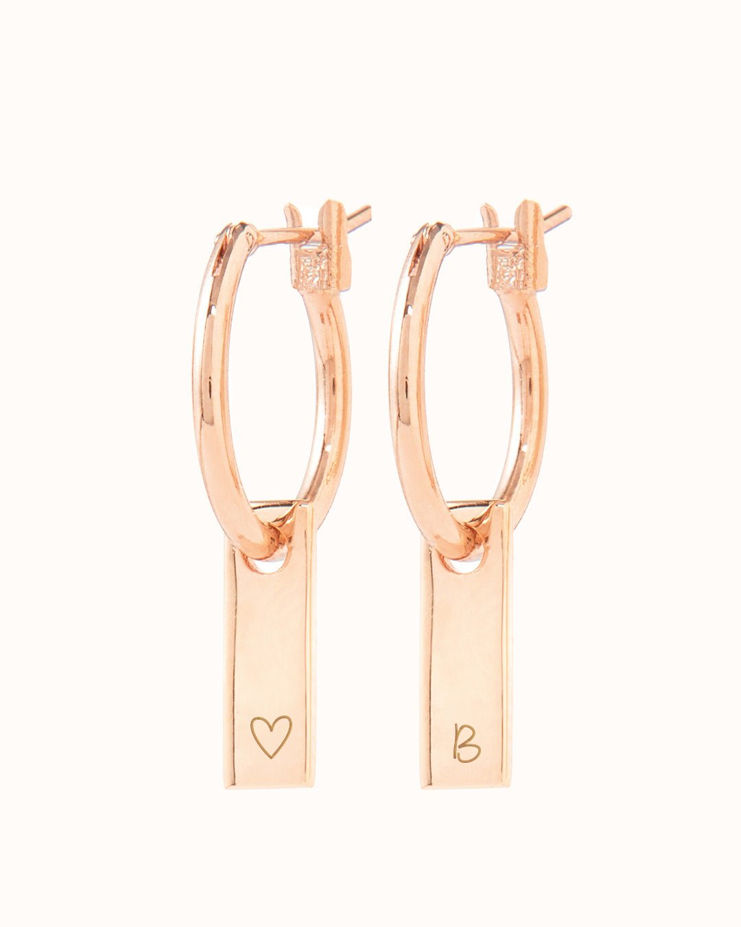 Boucles d'oreilles Petit Tag - Or rose