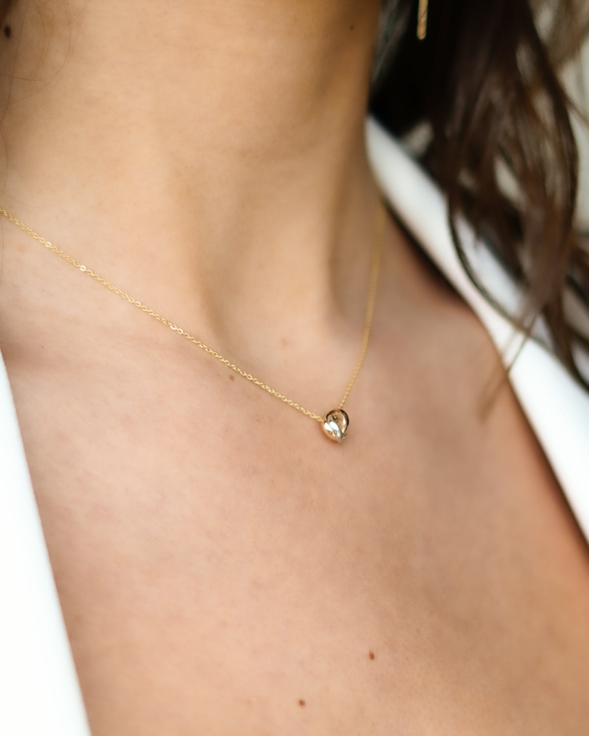 14k Mini Tricolor Necklace - 14k gold