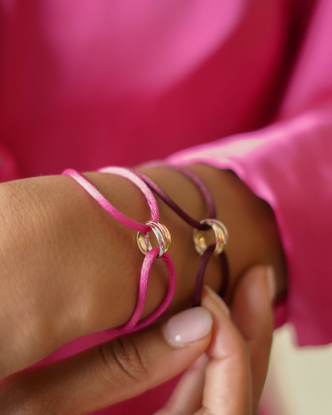 14k Personalised Tricolor Bracelet - 14k gold