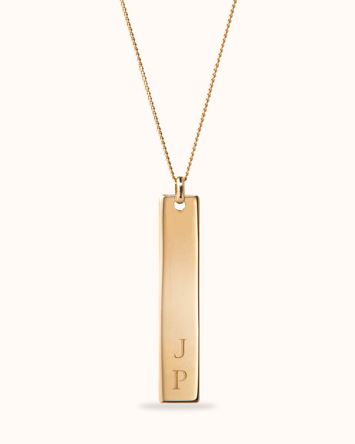 Vertical Bar Ketting - 18k Verguld