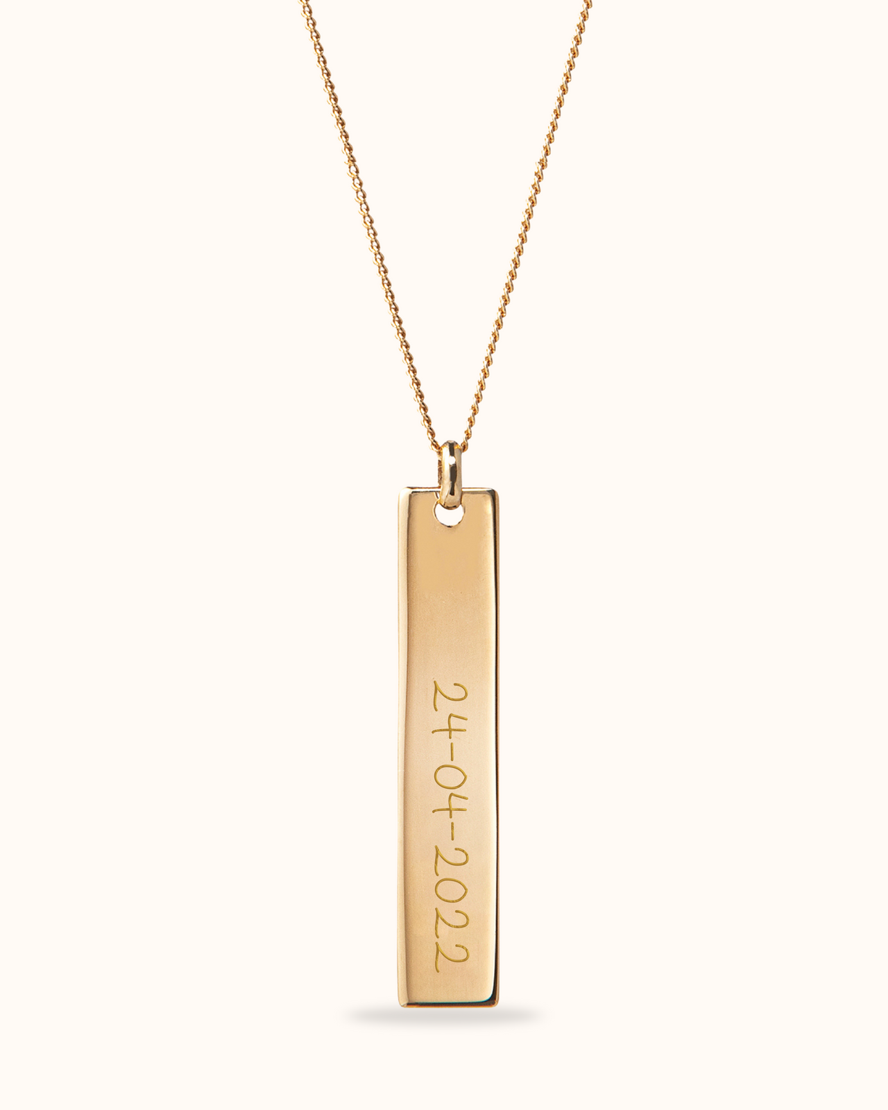 Vertical Bar Ketting - 18k Verguld