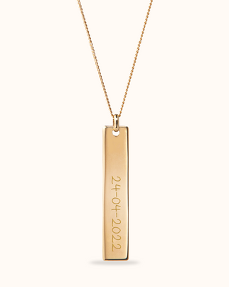 Vertical Bar Ketting - 18k Verguld