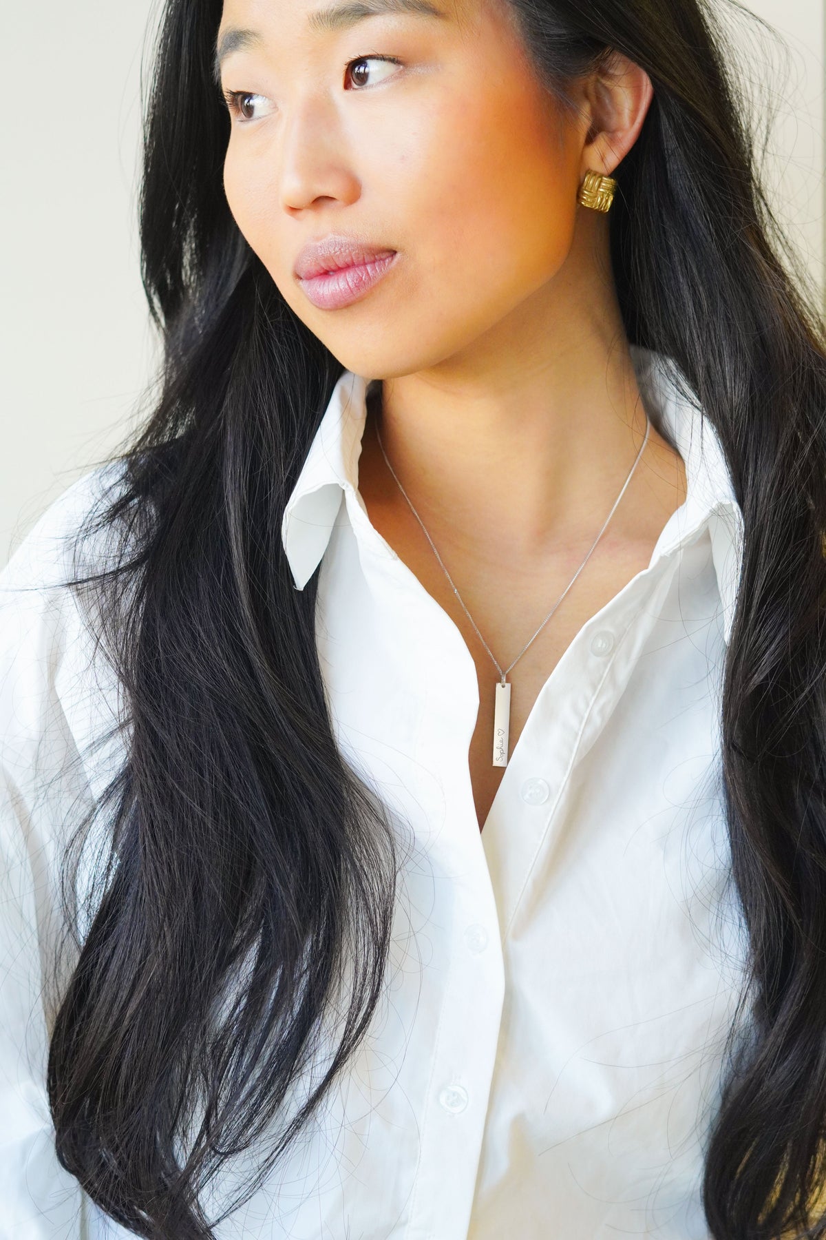 Vertical Bar Ketting - Sterling Zilver 925 - Mannen Vertical Bar