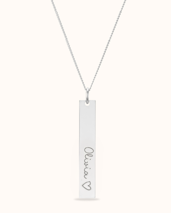 Vertikalem Bar Kette – Silber