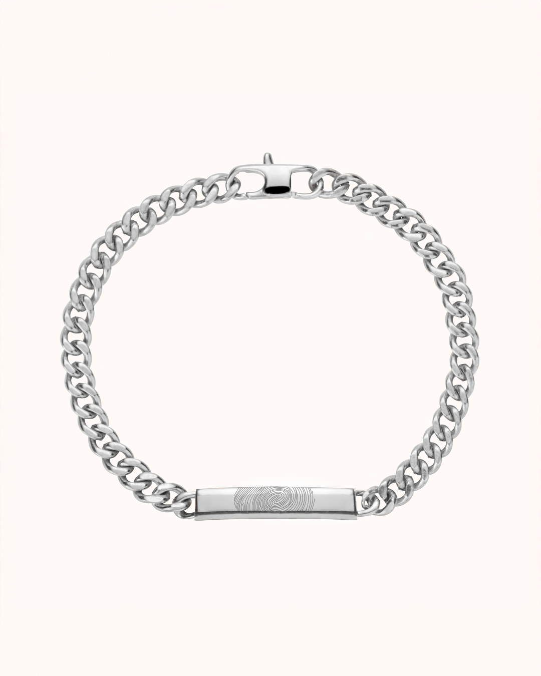 Fingerprint Bar Chain Bracelet - Silver