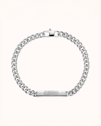 Fingerprint Bar Chain Bracelet - Silver