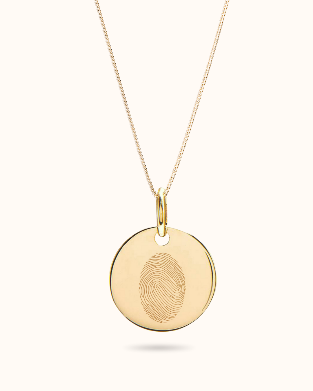 Vingerafdruk Coin Ketting - 18k Verguld