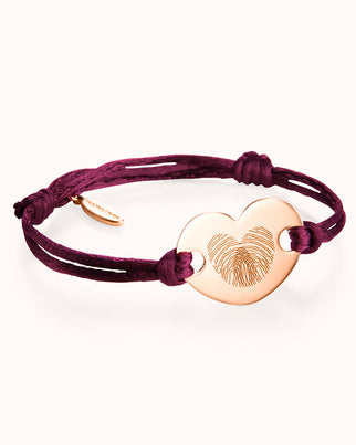 Fingerprint Heart Bracelet - Rose plated