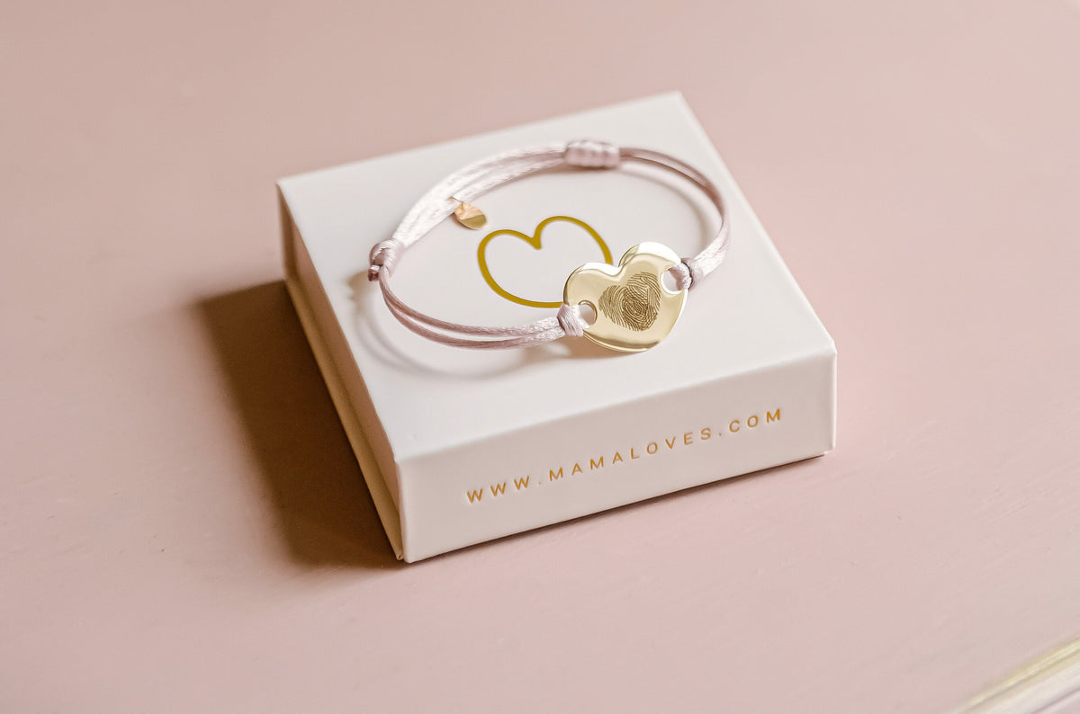 Fingerprint Heart Bracelet - Gold plated