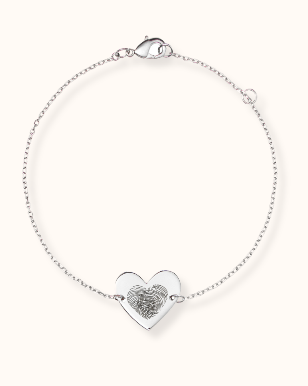 Vingerafdruk Heart Chain Armband - Sterling Zilver 925