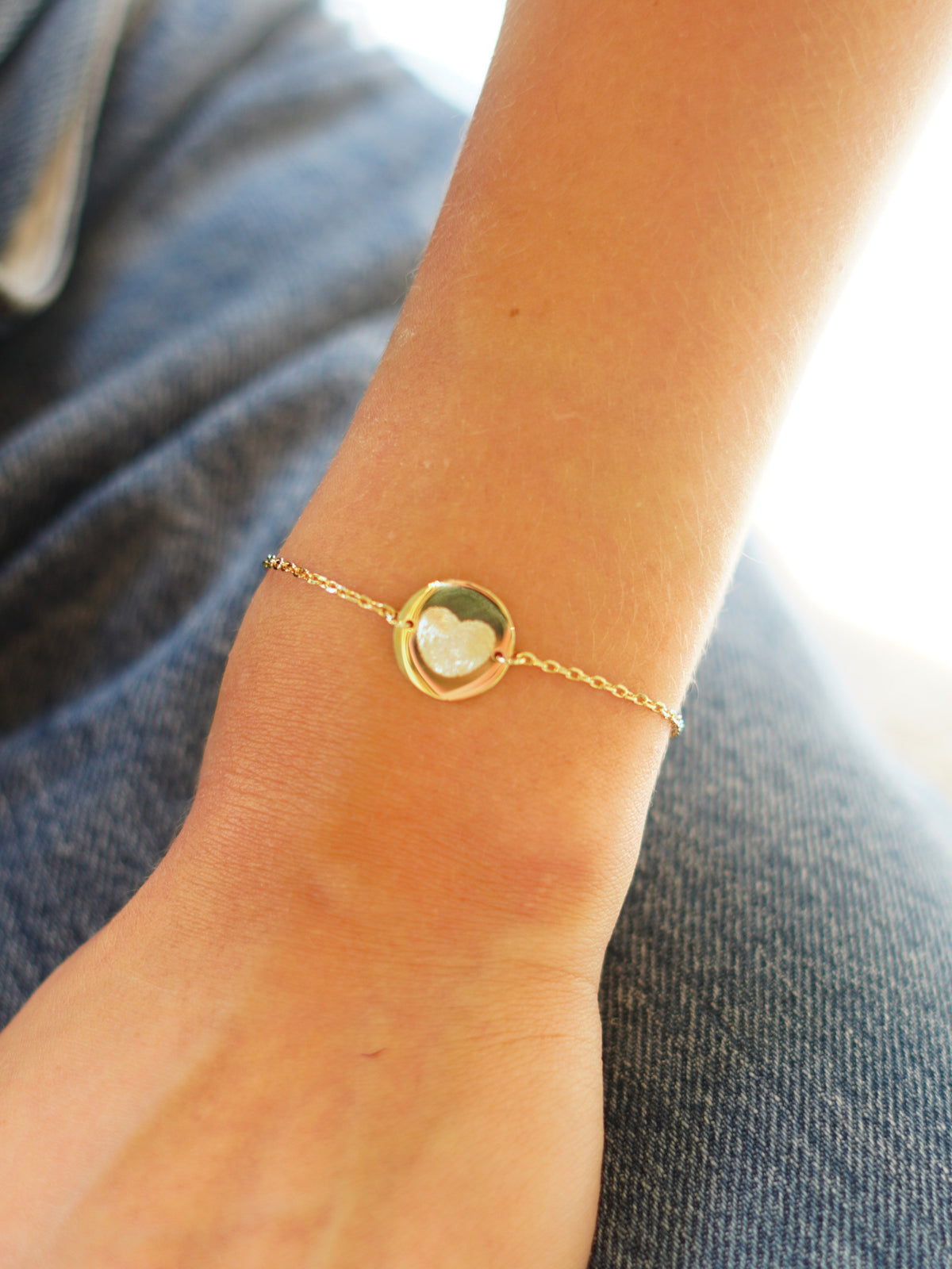 Vingerafdruk Coin Armband - Verguld - Gepersonaliseerde Armband