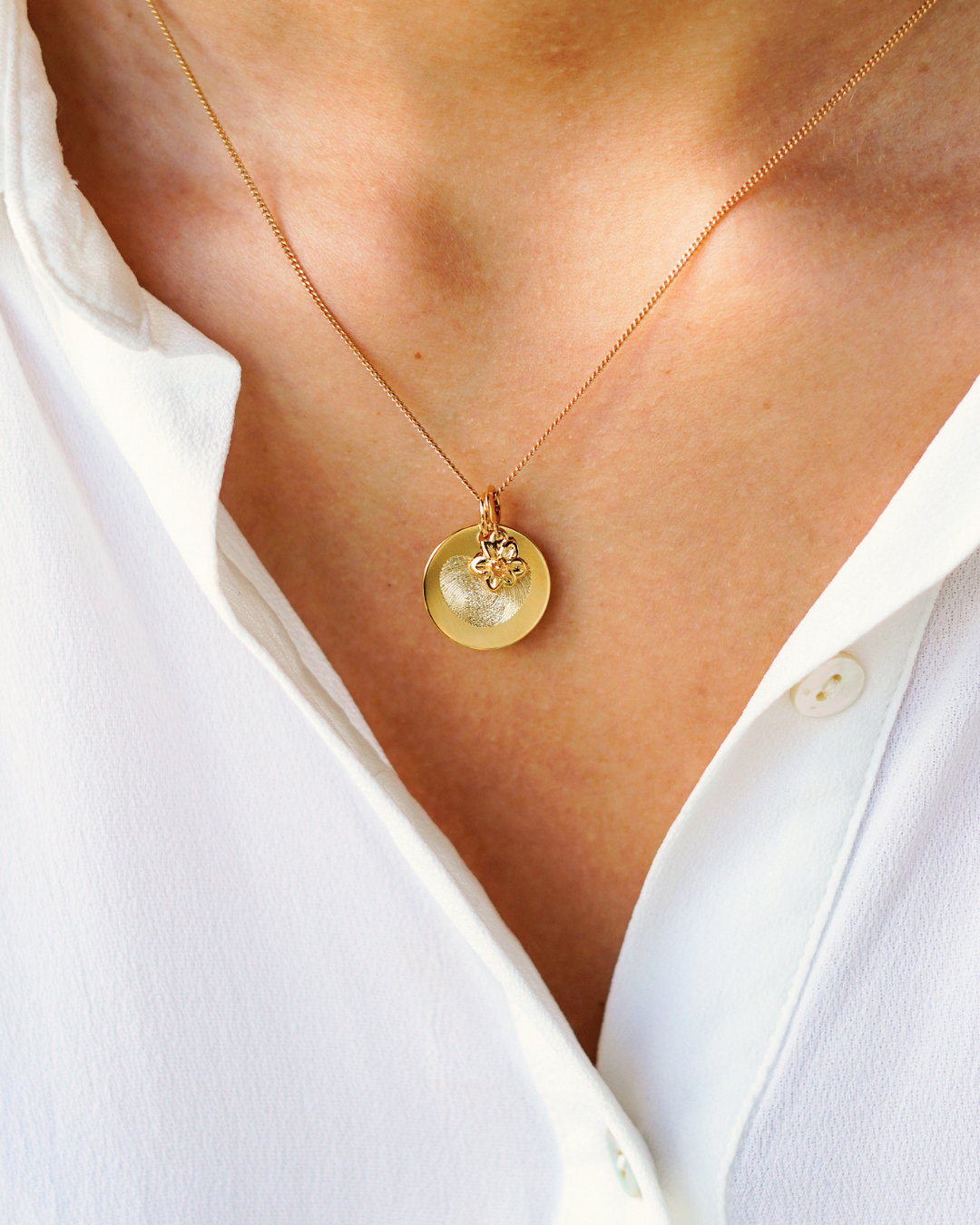 Coin ketting met geboortebloem bedel - Verguld - Gepersonaliseerde Ketting
