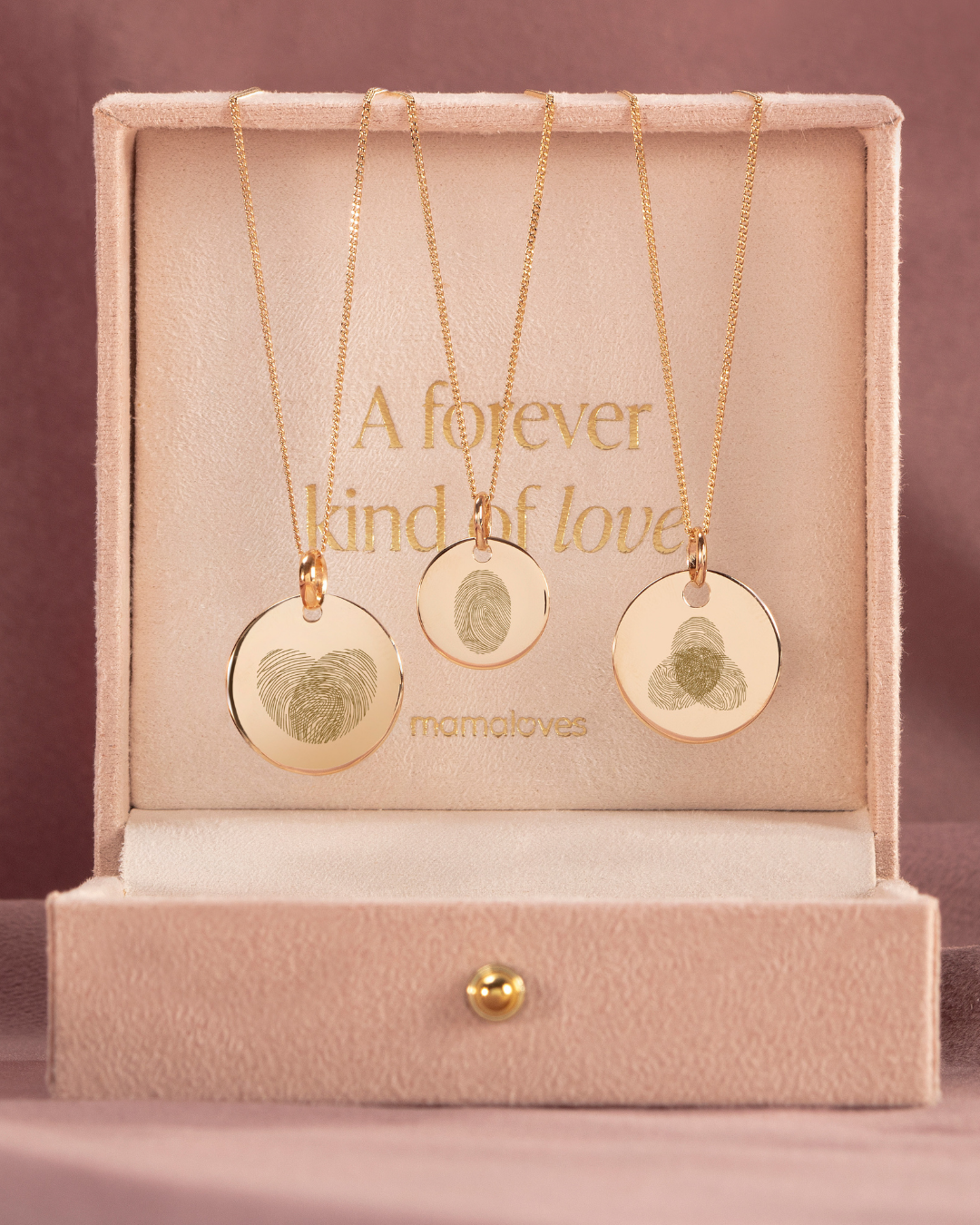 Collier Pendentif Rond Empreinte Digitale - Plaque or 18 carats