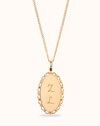 Vintage Oval Necklace - Gold plated