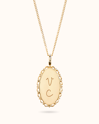 Vintage Oval Necklace - Gold plated