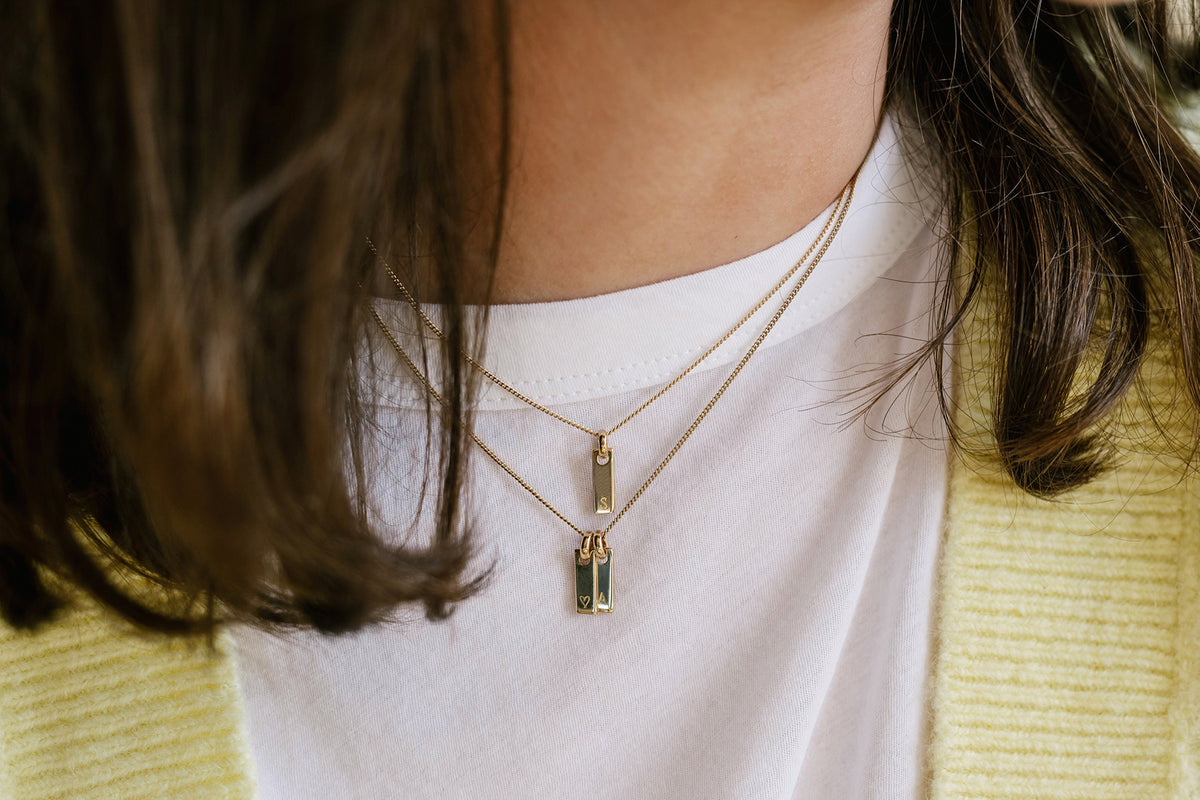 Tiny Tag Necklace - Gold plated